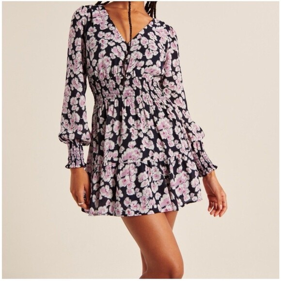 Abercrombie & Fitch Dresses & Skirts - Abercrombie Fitch Babydoll Mini Dress Floral Chiffon XS Party Summer Date Night